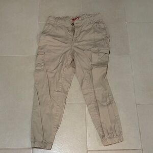 Guess Beige high waisted tapered fit utility pants khaki cargo jogger size S
